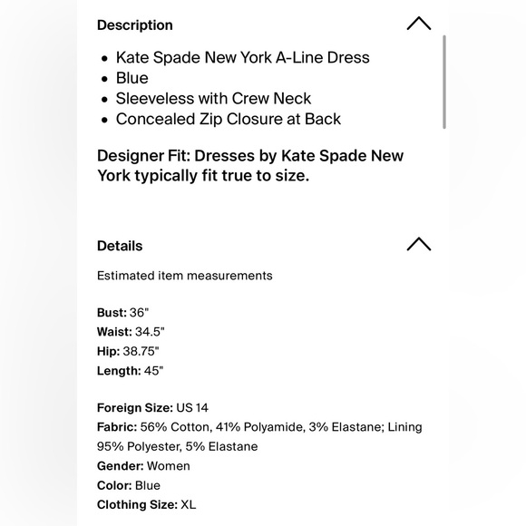 Kate Spade Royal Blue Midi Dress - Picture 4 of 5